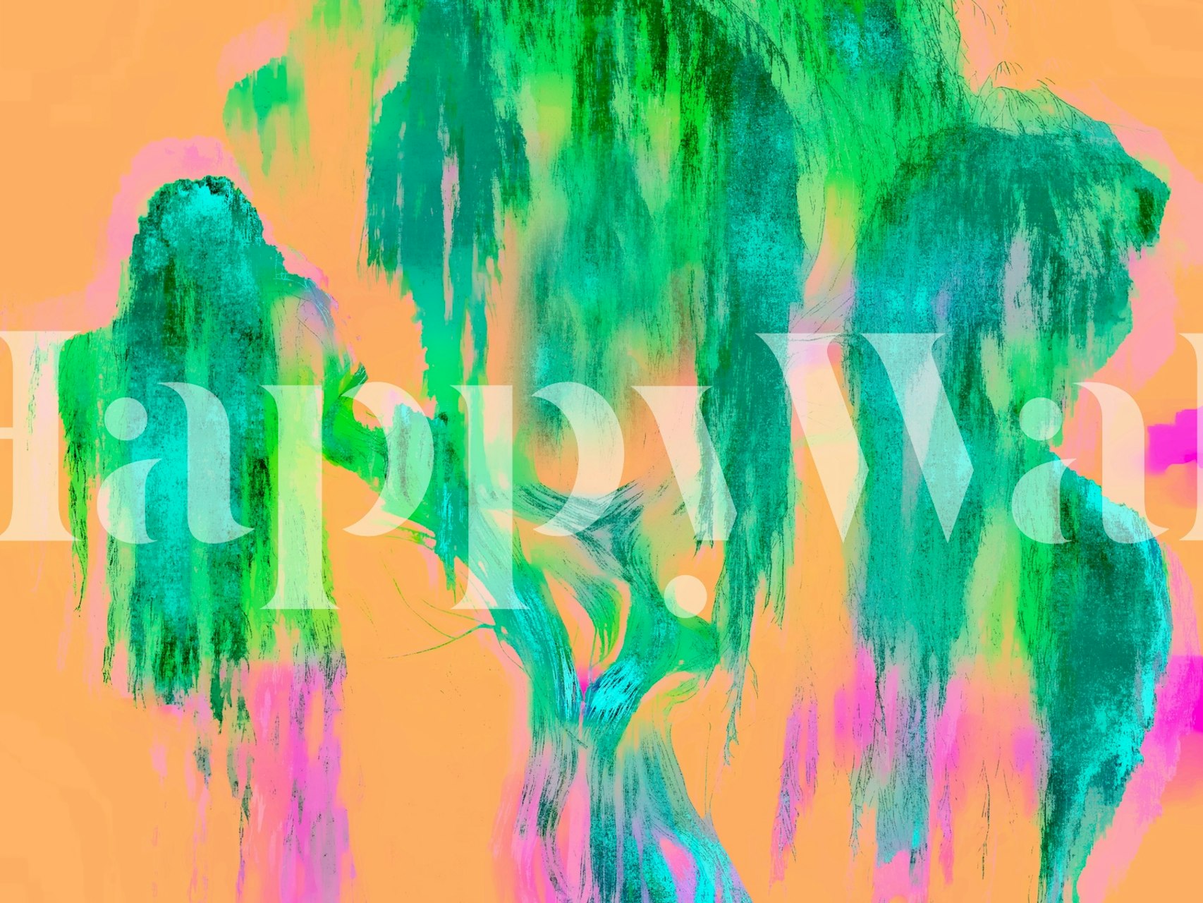 Dreamy Summer Tree behang in een moderne kamer