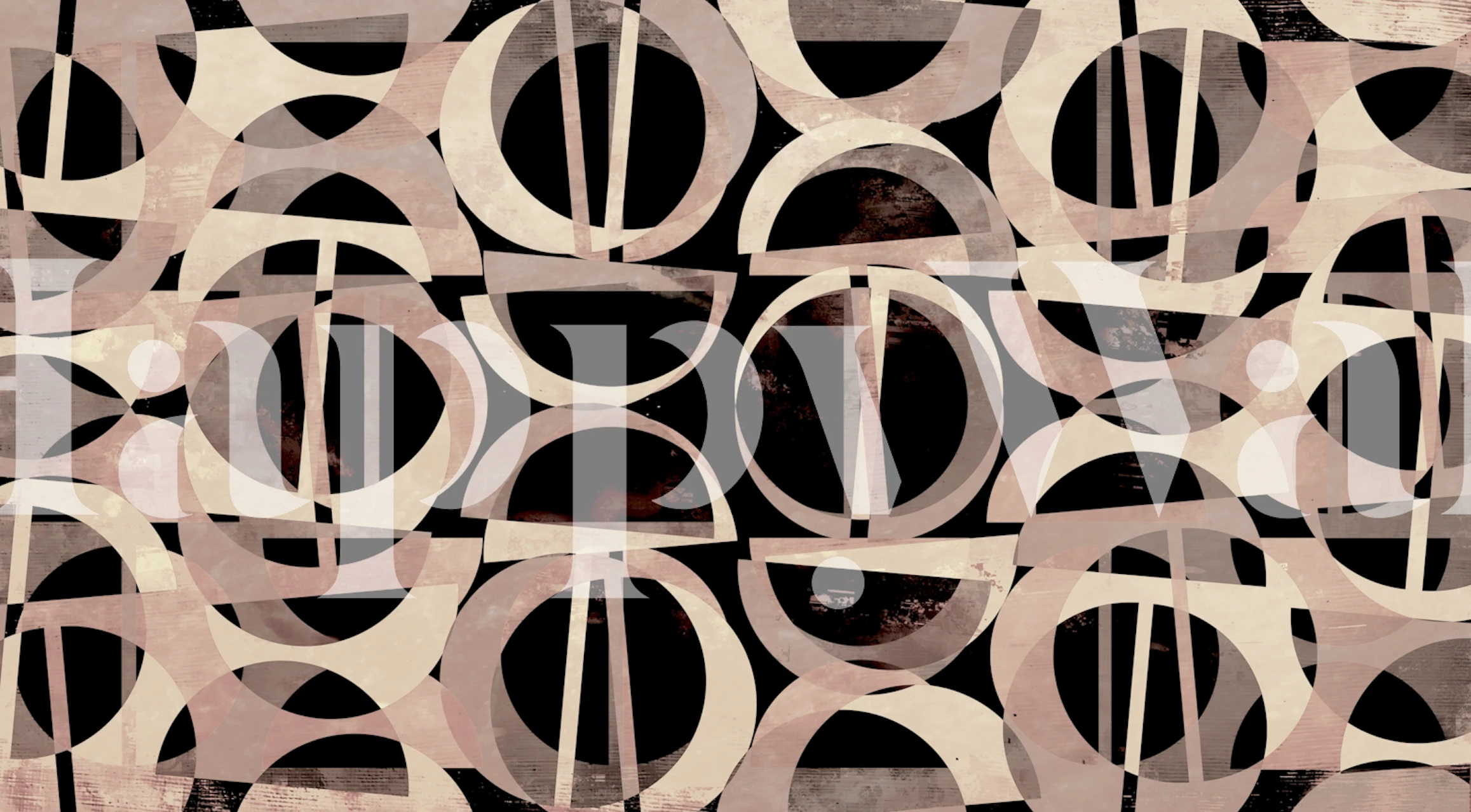 Geometric shapes in soft beige and black tones wallpaper