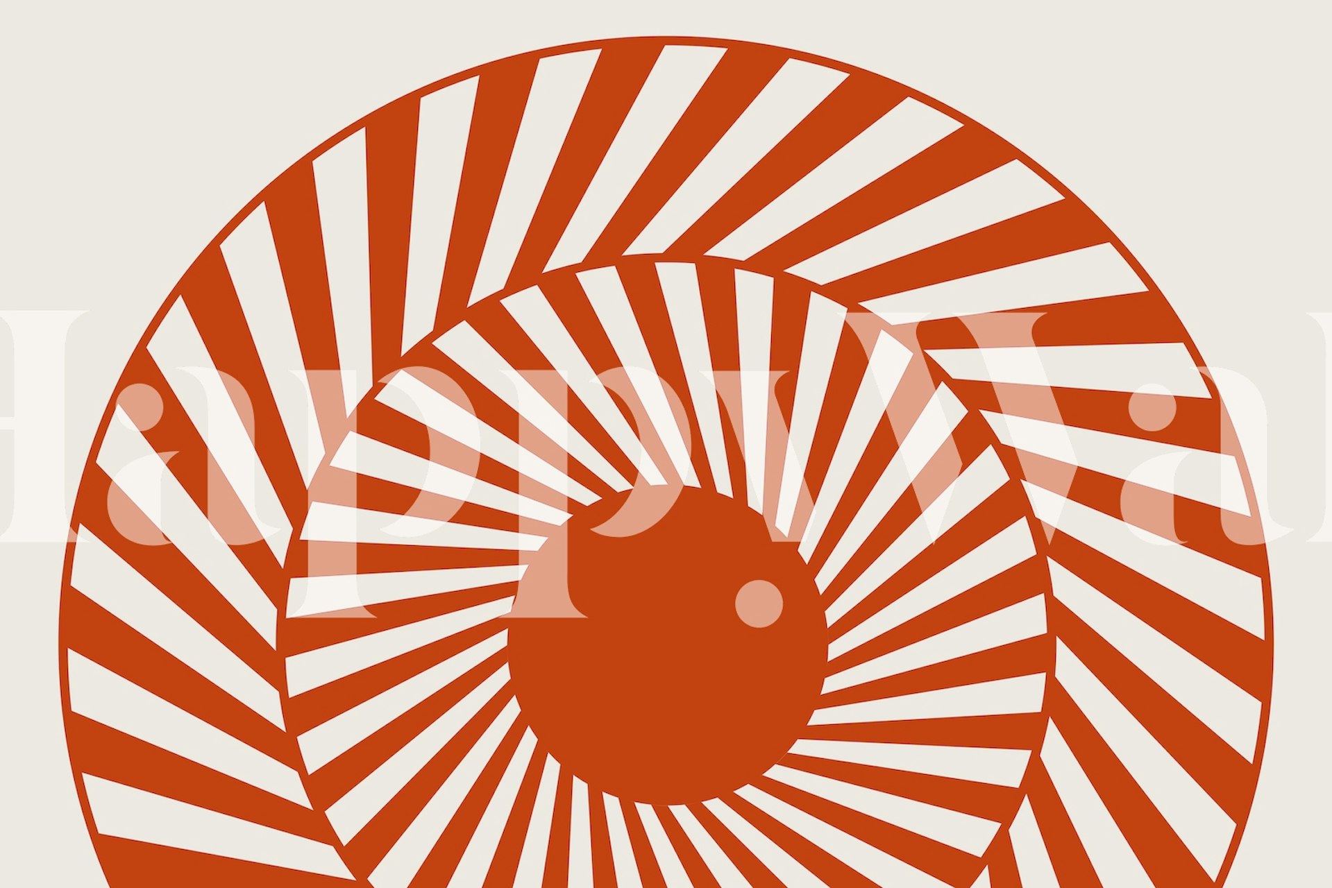 Αφηρημένος σχεδιασμός τοιχογραφίας Red Sun Bliss με κυκλικά μοτίβα