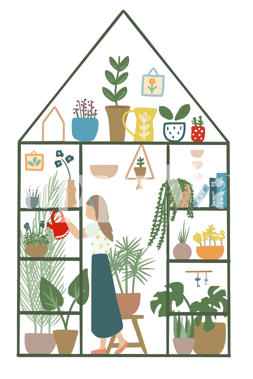 Indoor Garden behang in een kamer