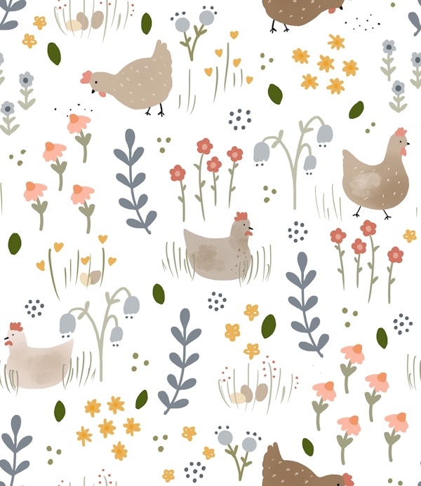 Floral Chickens