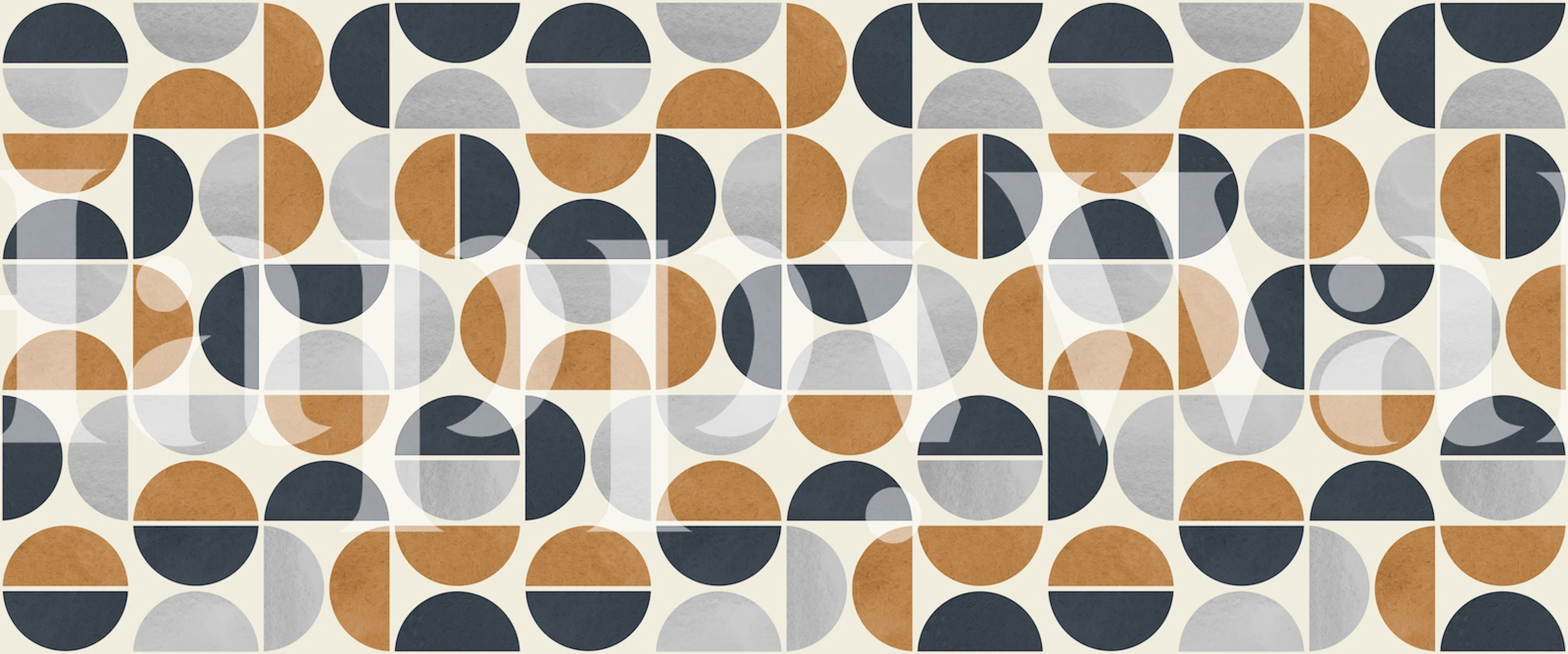 Tapeta Pattern of circles prikazana u sobi