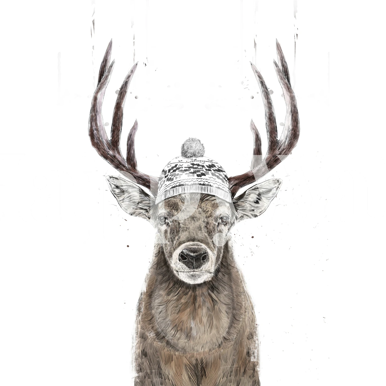 Zabavna pozadina jelena u dnevnom boravku