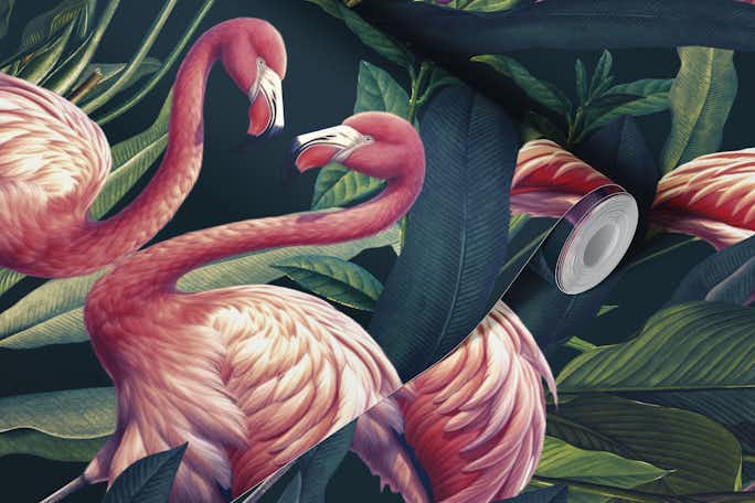 Tropical Flamingos Iwallpaper roll