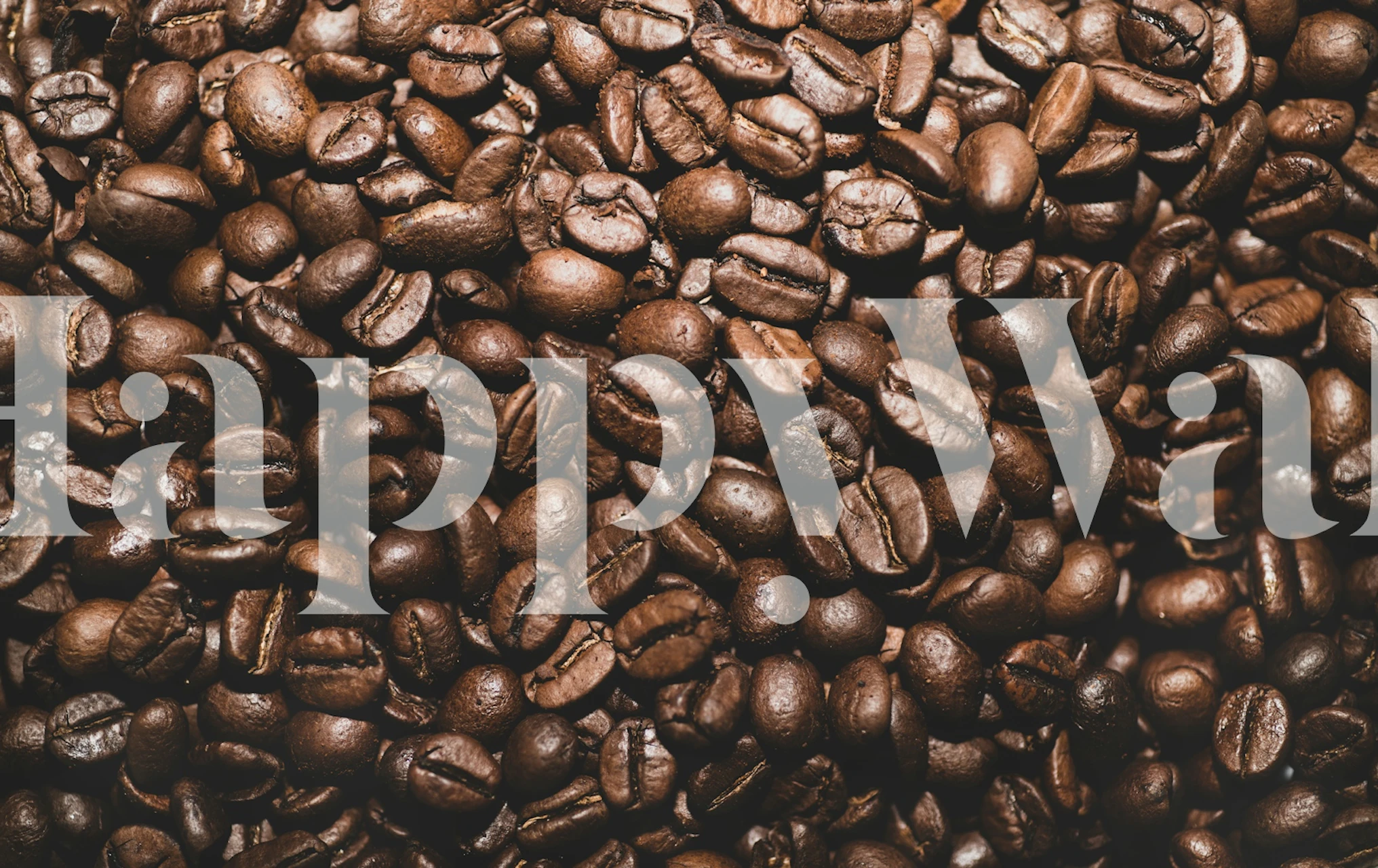 Coffee beans pattern in rich brown tones wallpaper