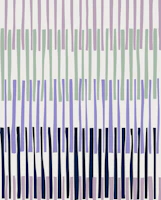 Block print geometrics stripes lilac blue wallpaper