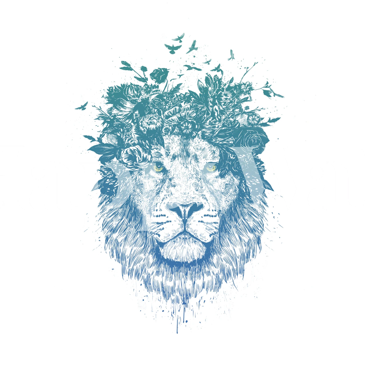 Tapeta Floral lion II v interiéru