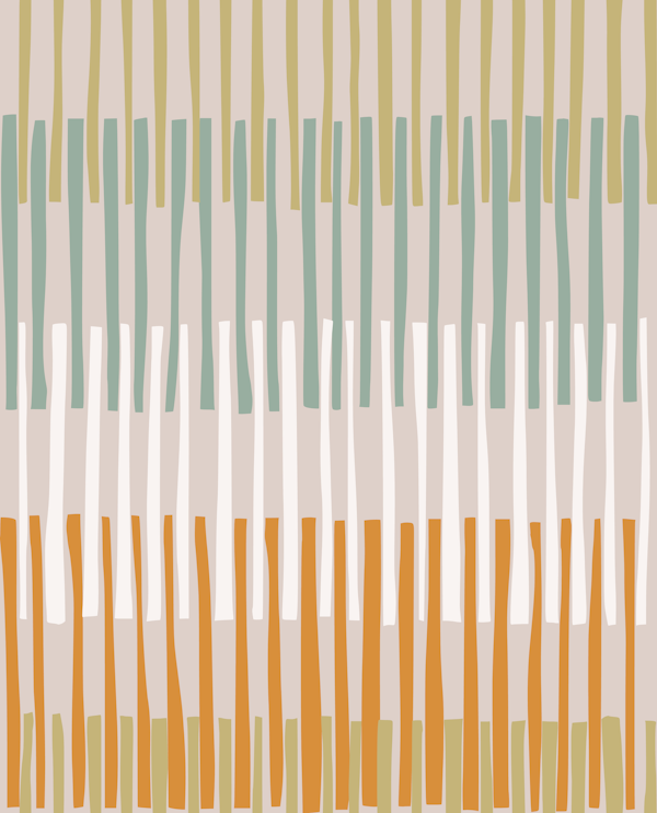 Block print geometrics stripes earthy