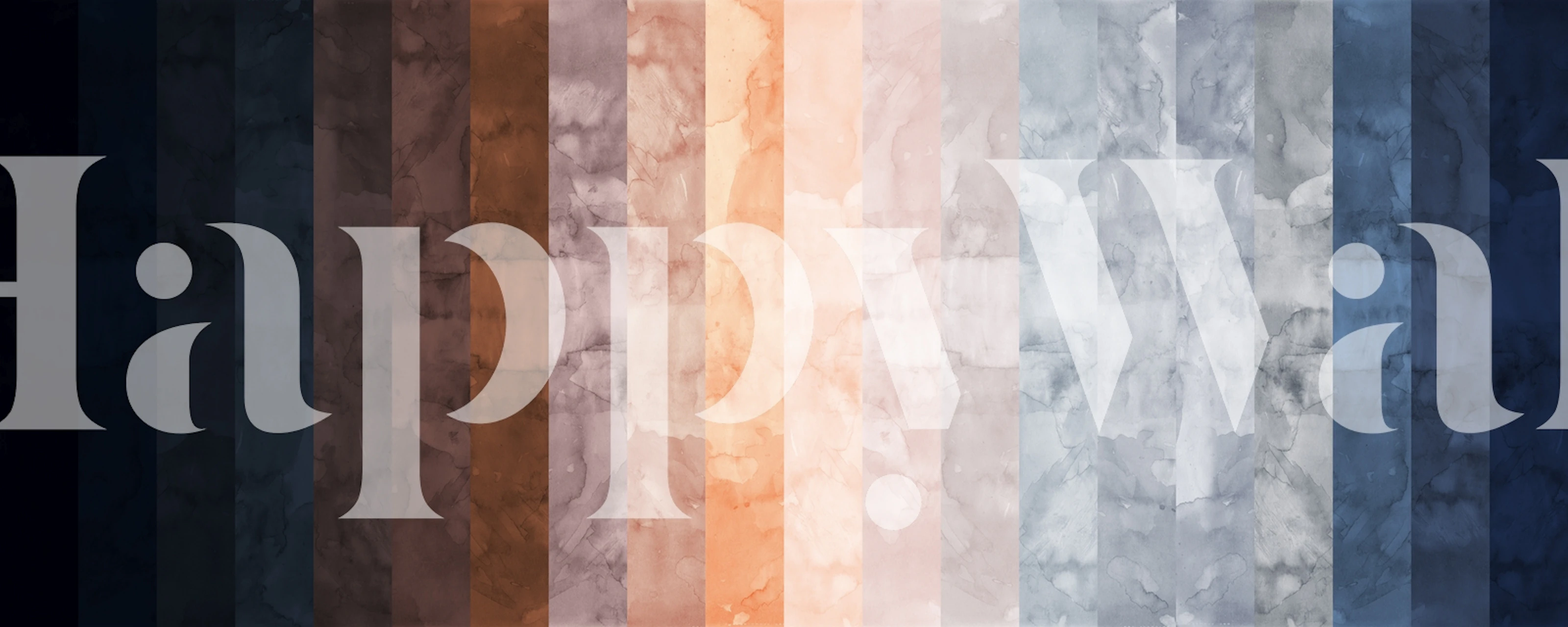 Colorful watercolor stripes in blue, orange, and gray wallpaper