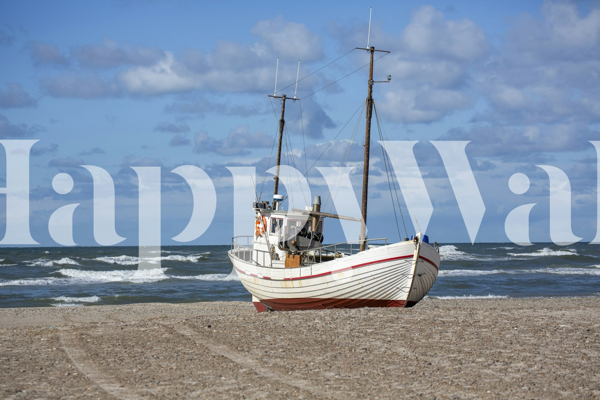 Denmark Beach Fishing Boat tapet i et rom