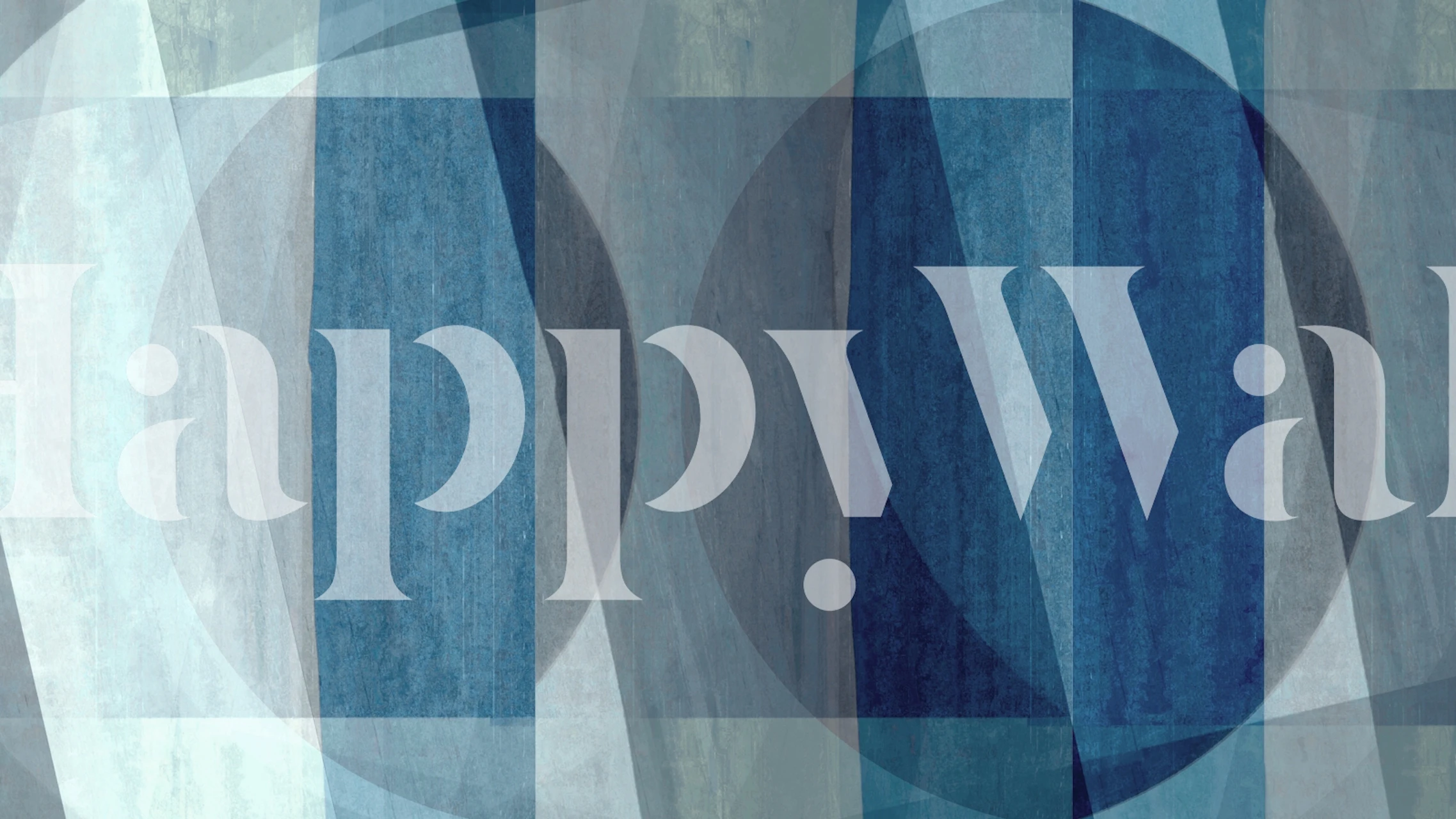 Geometric shapes in various blue tones wallpaper