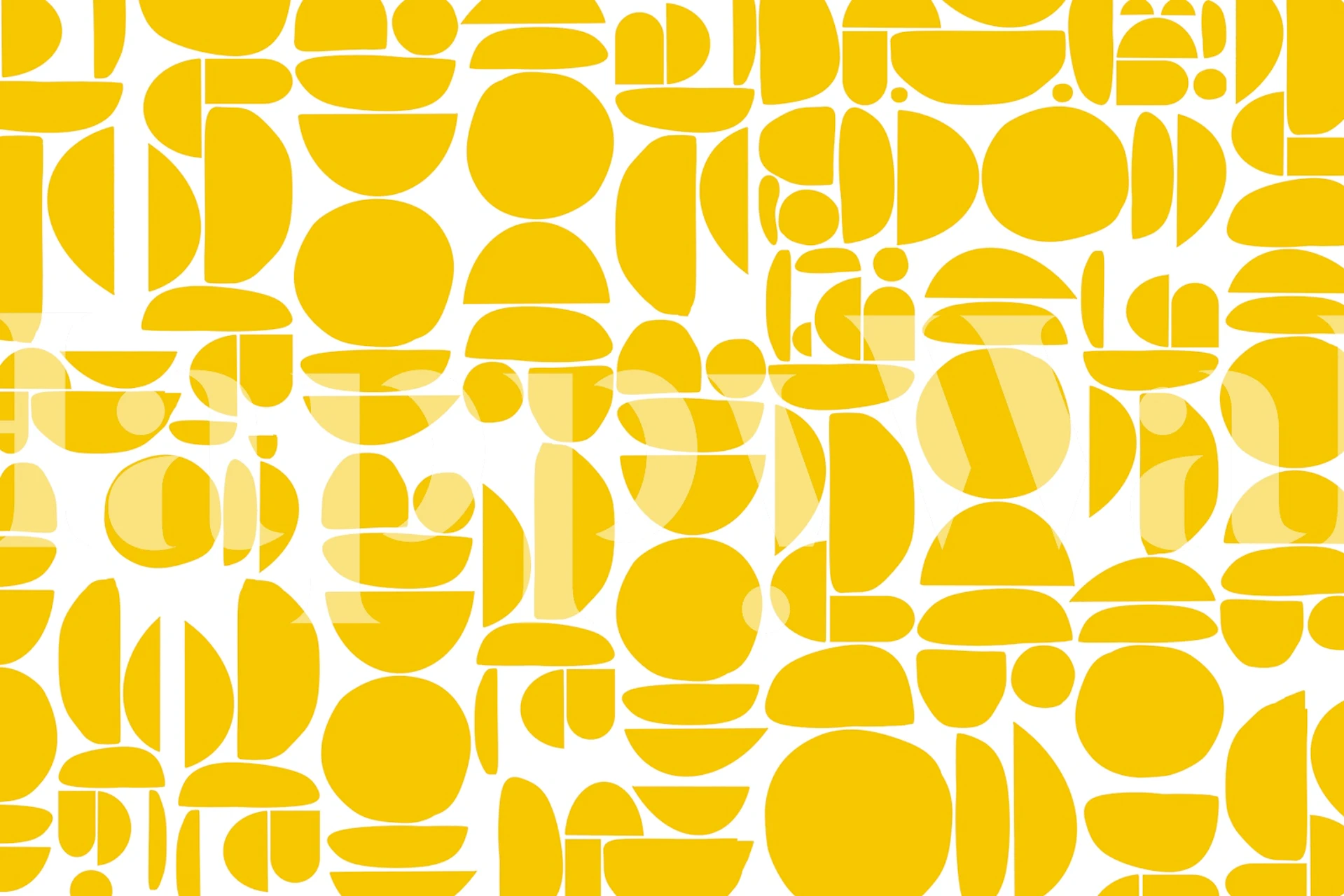 Geometric cutouts in yellow and white wallpaper