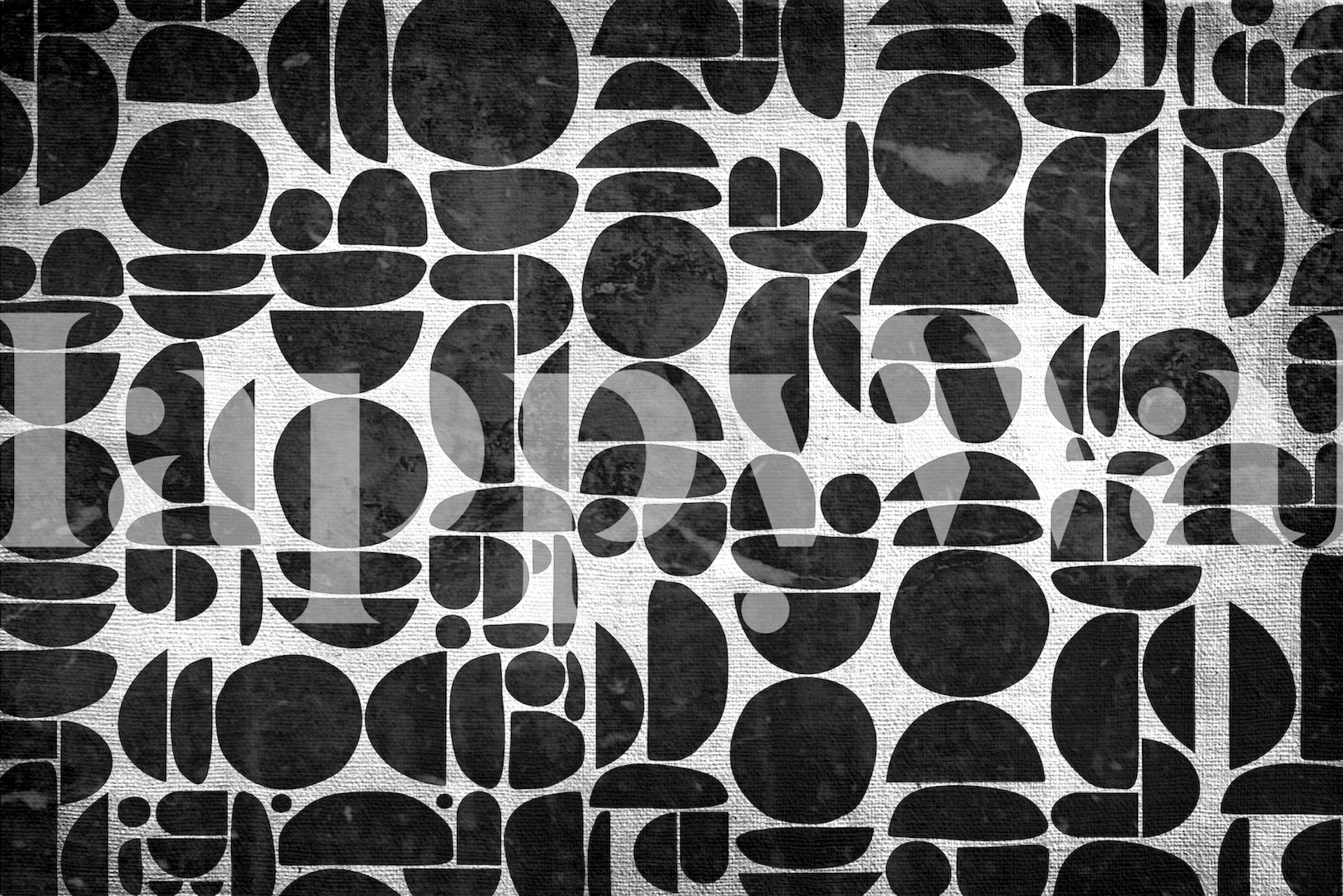 Marble Cutouts Black White wallpaper in room