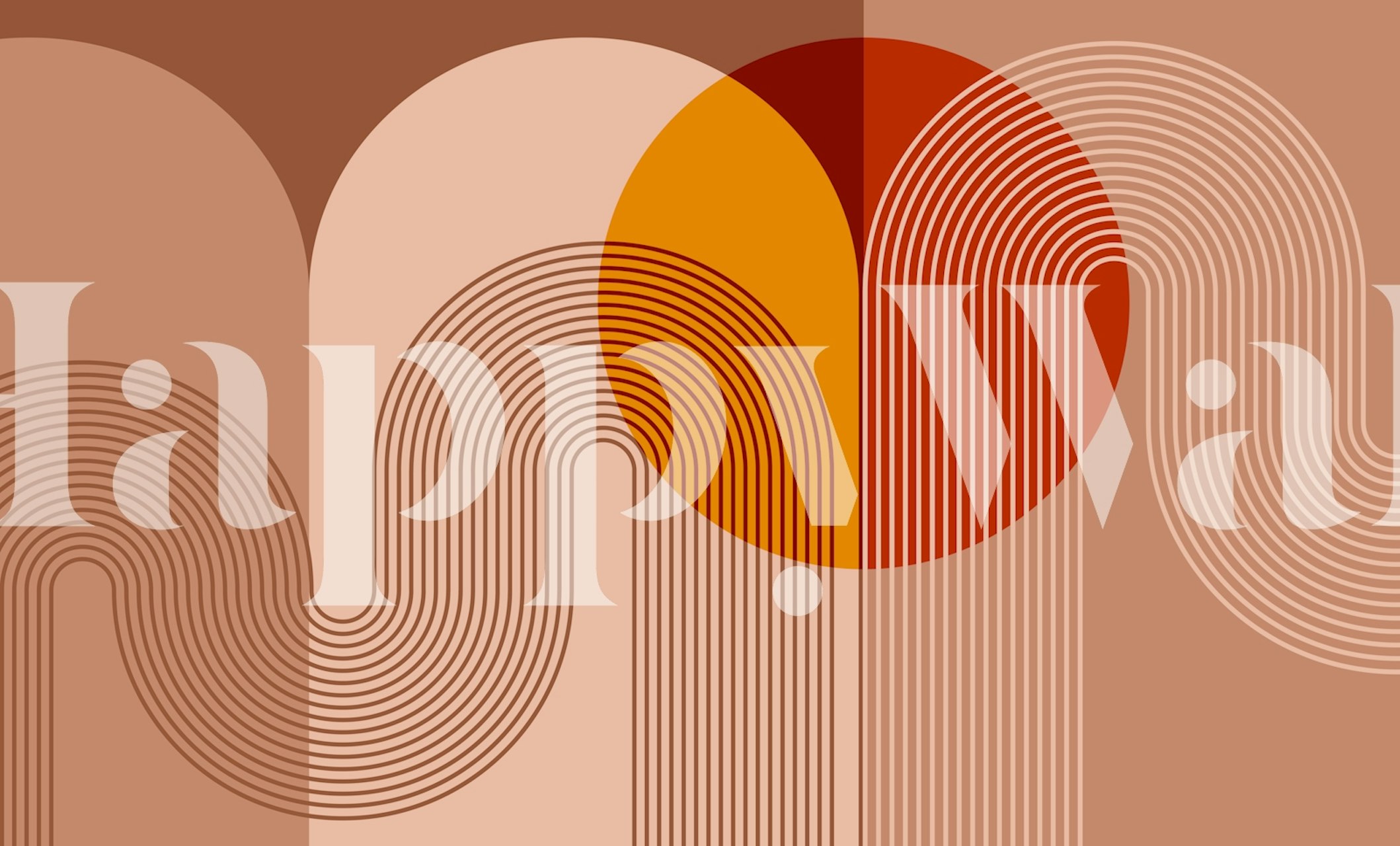 Mid Century Modern Sunset wallpaper in room