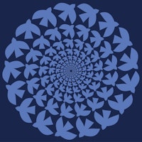 Big Blue Bird Bloom tapet