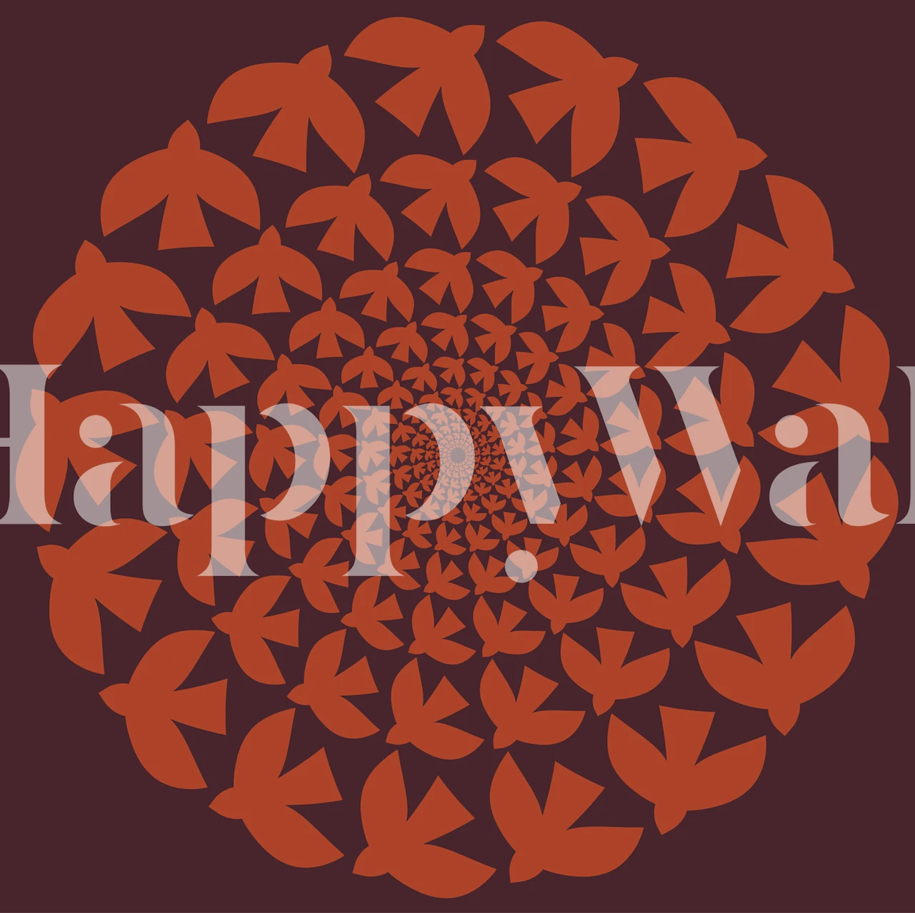 Papel pintado Big Bird Wine Bloom en una habitación