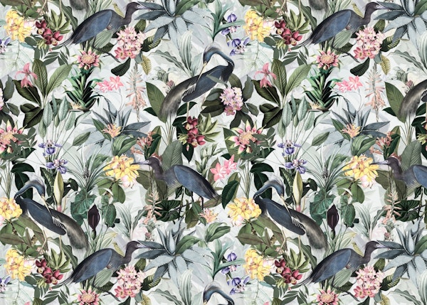 Blue Heron Flower Jungle gray