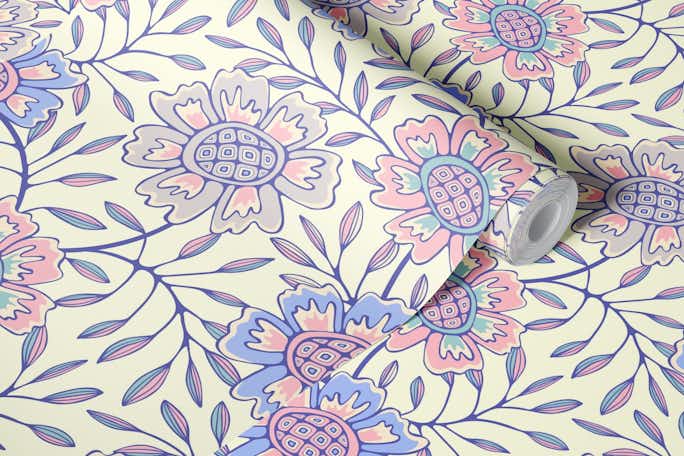 MAUDE Spring Garden Cottage Floral - Purplewallpaper roll