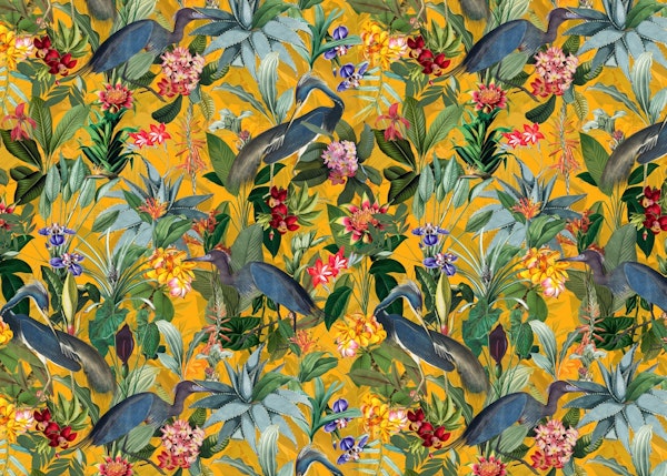 Heron Flower Jungle yellow