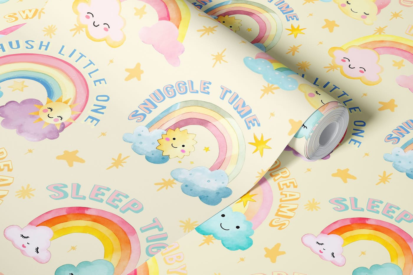 Sweet Dreams Lullaby Kawaii Kids Pattern wallpaper roll