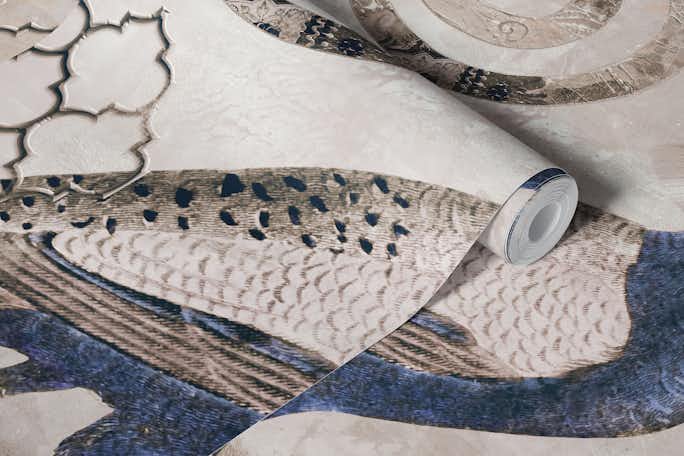 Majestic Oriental Peacock Fantasy Art Bluewallpaper roll