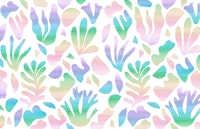 Abstract Rainbow Watercolor Seagrass Shapes 1 papiers peint