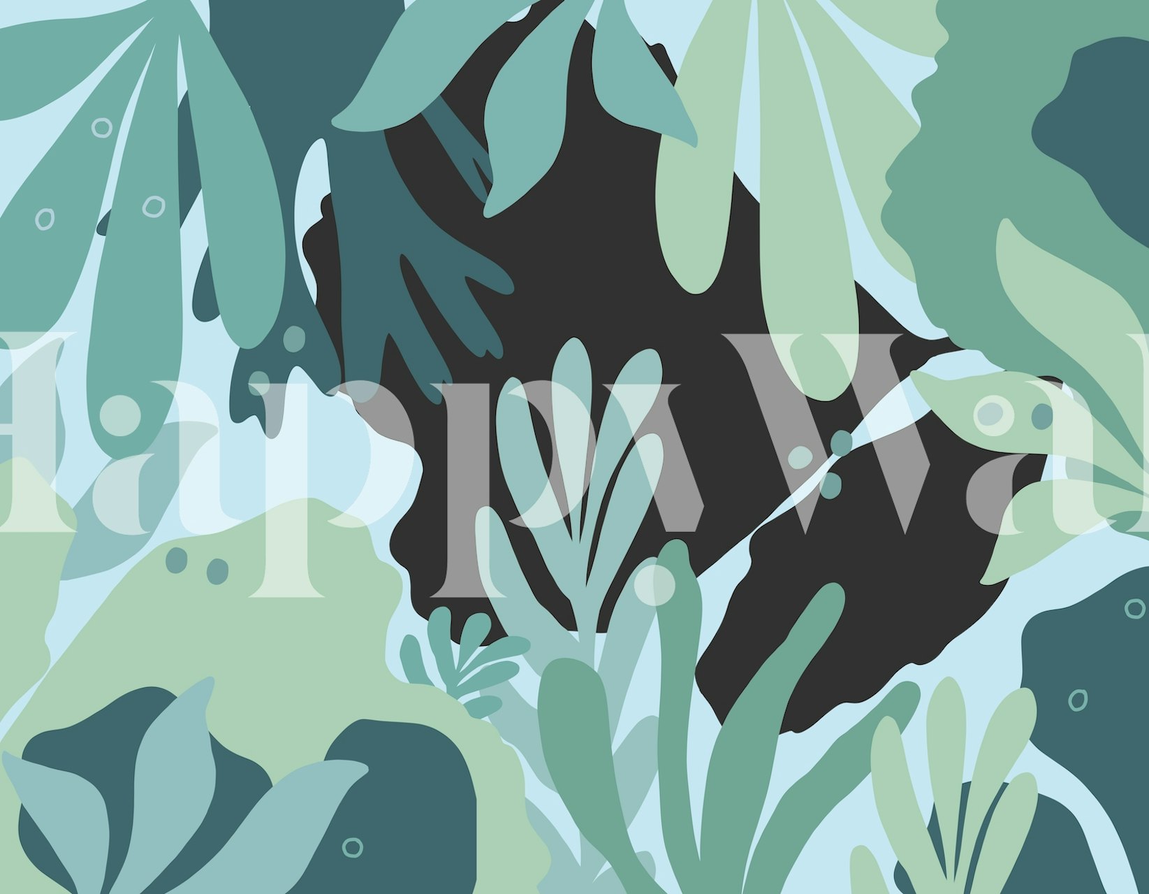 Abstract Jungle wallpaper design in a room