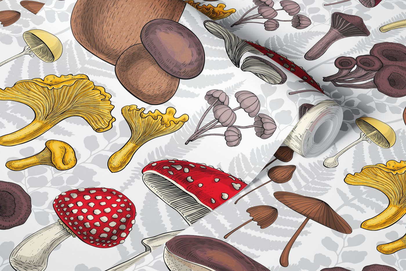 Wild mushrooms 5 wallpaper roll