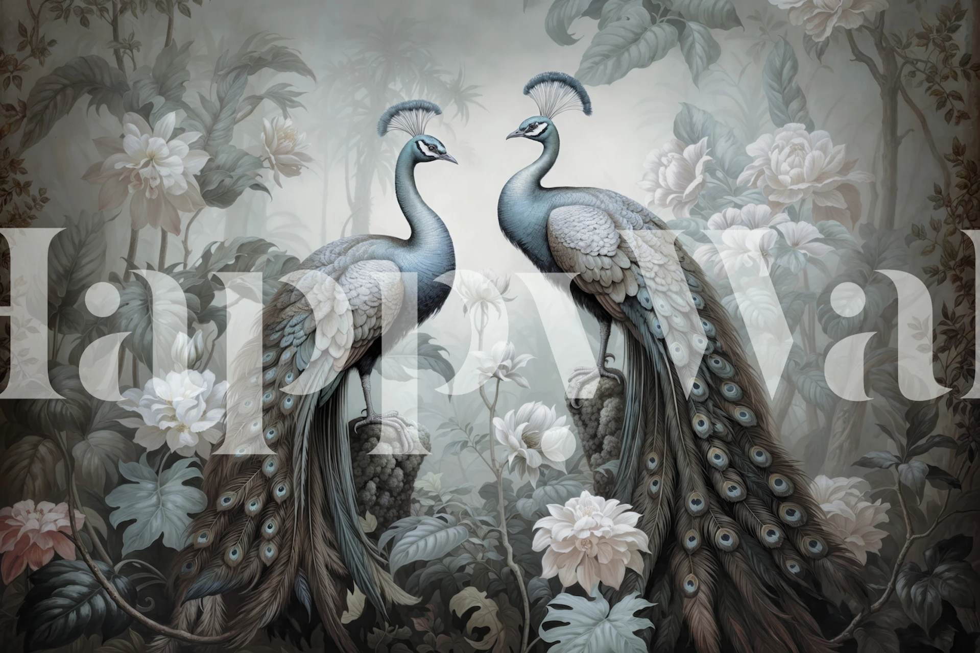 Peacocks Mystic Jungle Adventure dizajn tapete