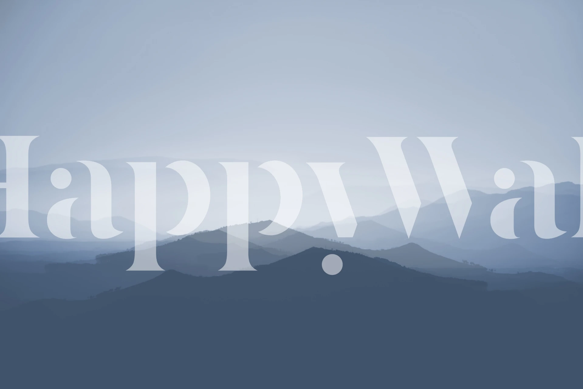 Mountain Landscape in Blue Tapete