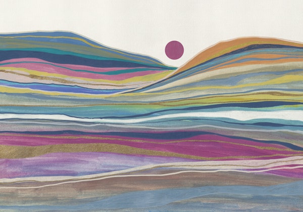 Retro Rainbow Landscape 03