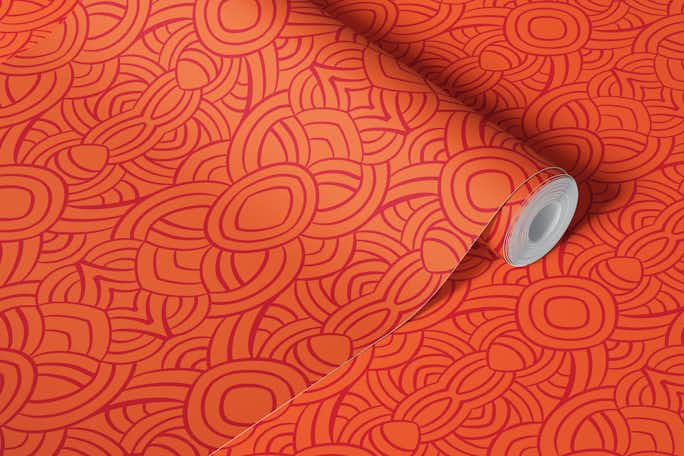 Tropical Symbols - Orangewallpaper roll