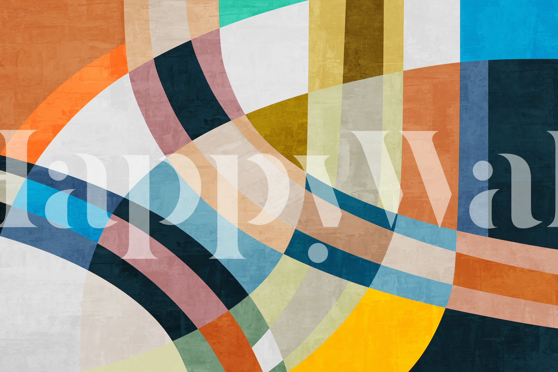 Kleurrijk abstract behangontwerp in een kamer