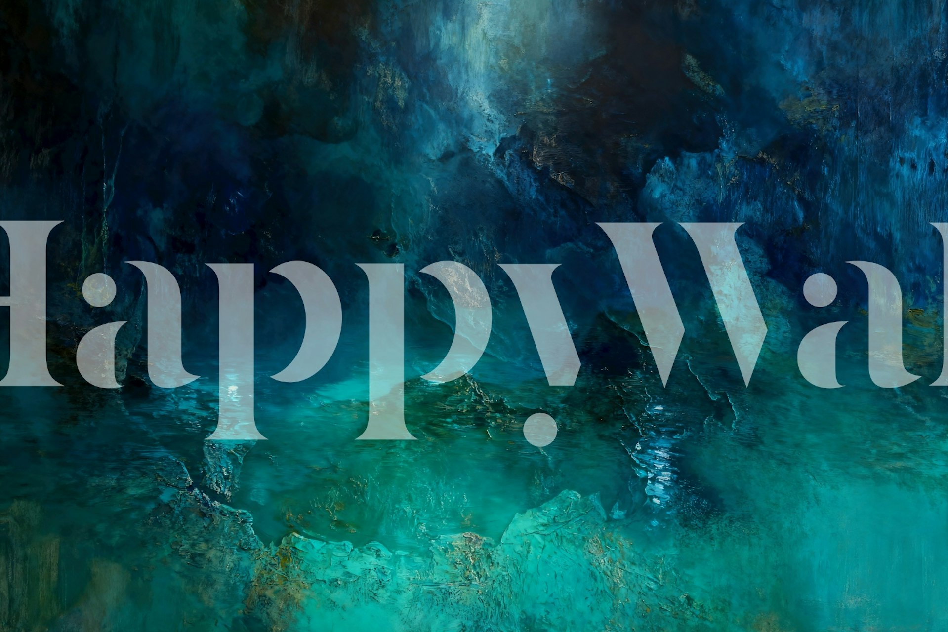 Moody Lagoon wallpaper displayed in a room