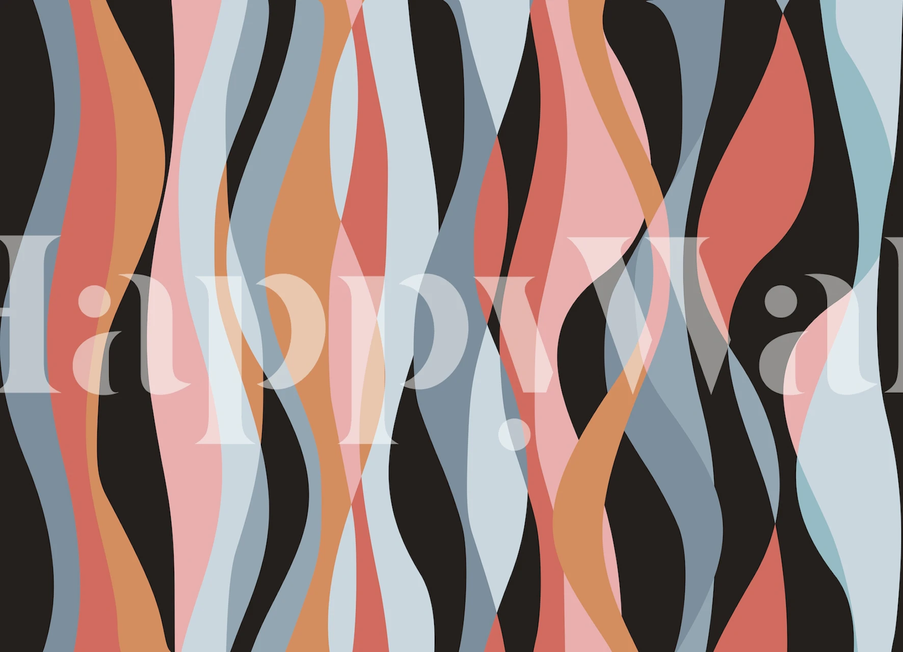 Colorful Waves 6 wallpaper in a room