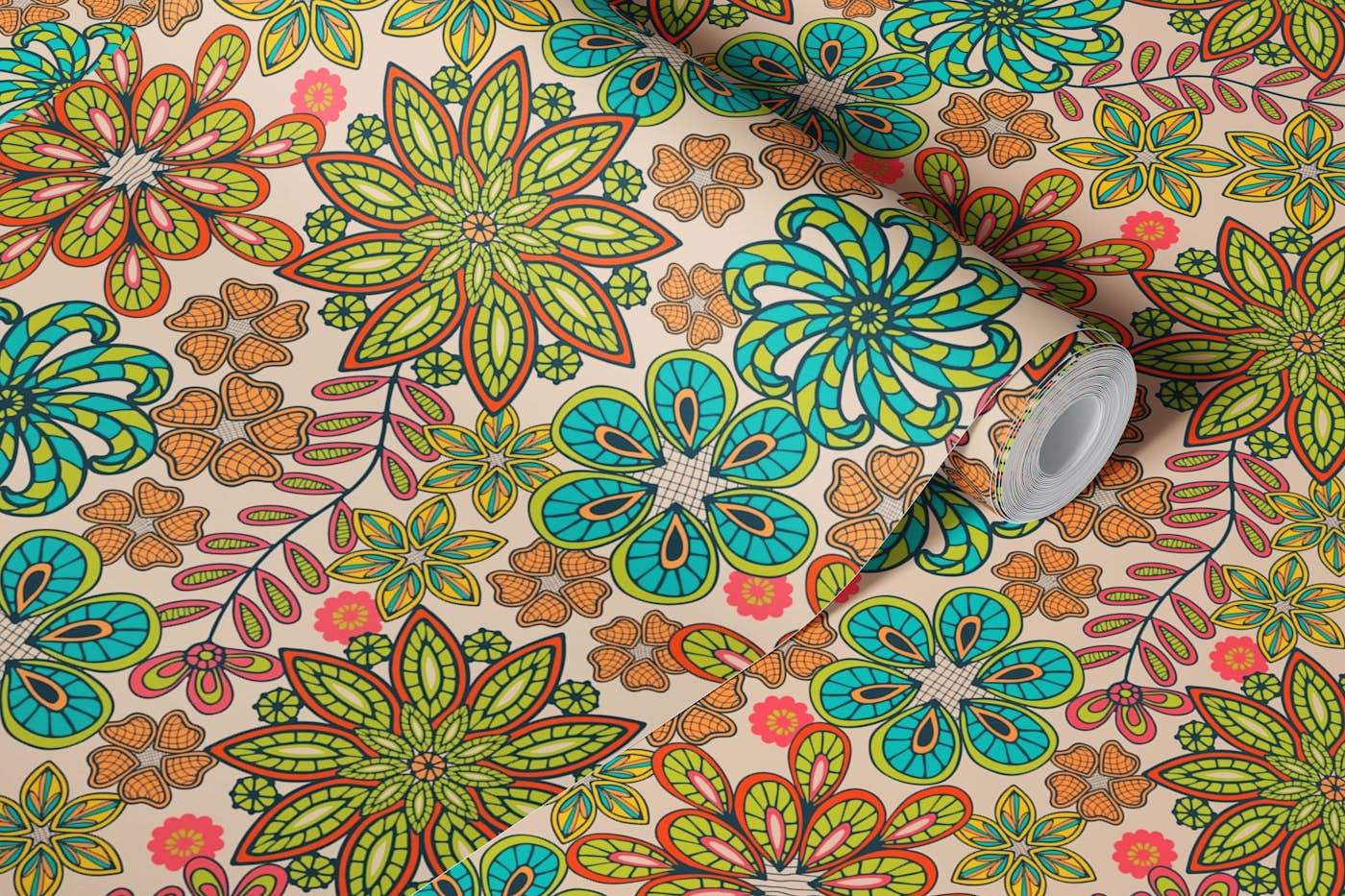 PASSEMENTERIE Boho Floral - Tropical Brights wallpaper roll