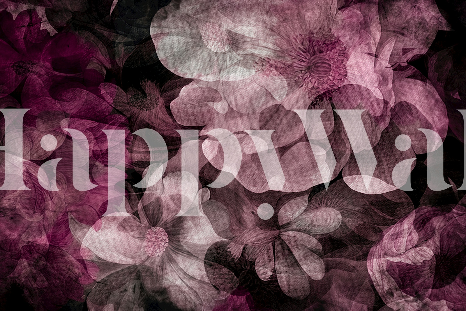 Muted Moody Baroque Flowers tapet i ett rum
