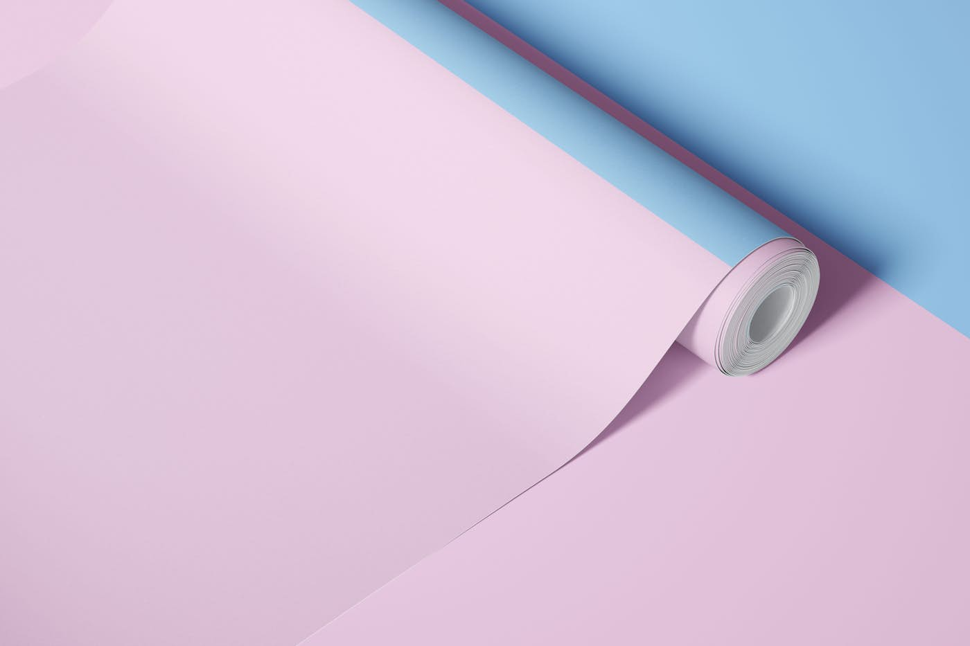 Color blocking rosa & blue wallpaper roll