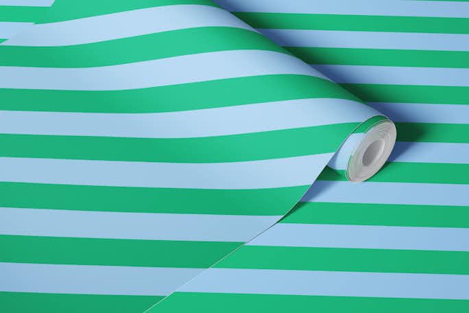 Blue and green diagonal stripeswallpaper roll