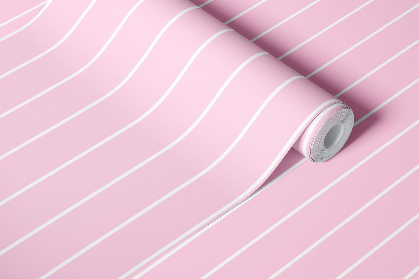 Pinstripes on rosa wallpaper roll