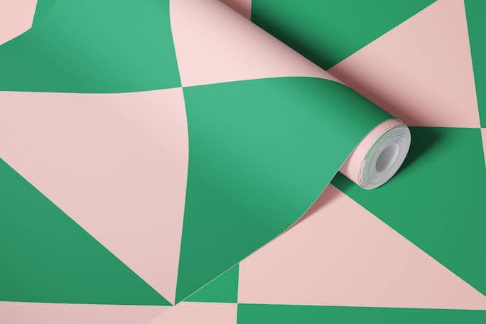 Pink and Green Triangles - Bigwallpaper roll