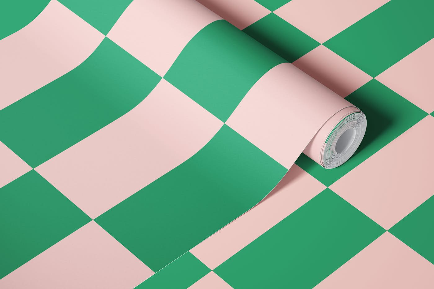 Rectangles - Pink and Green wallpaper roll