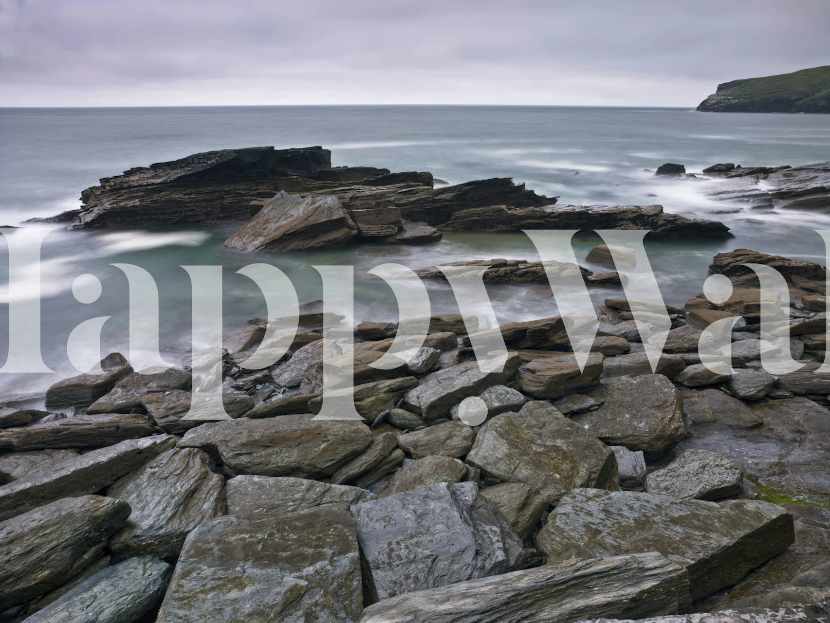 Coastal rock formations with gray tones wall mural