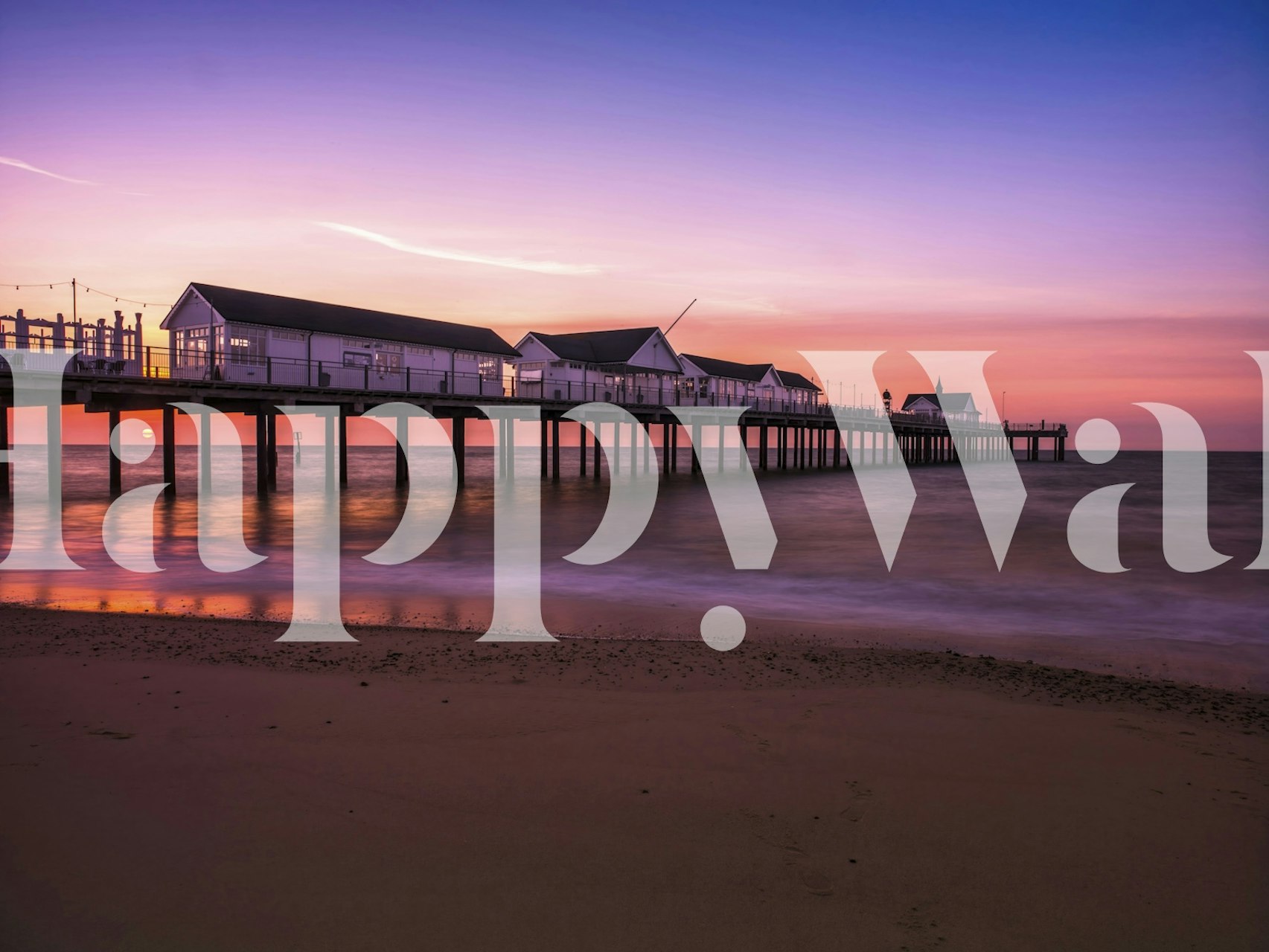 Southwold Pier wallpaper displayed in a room
