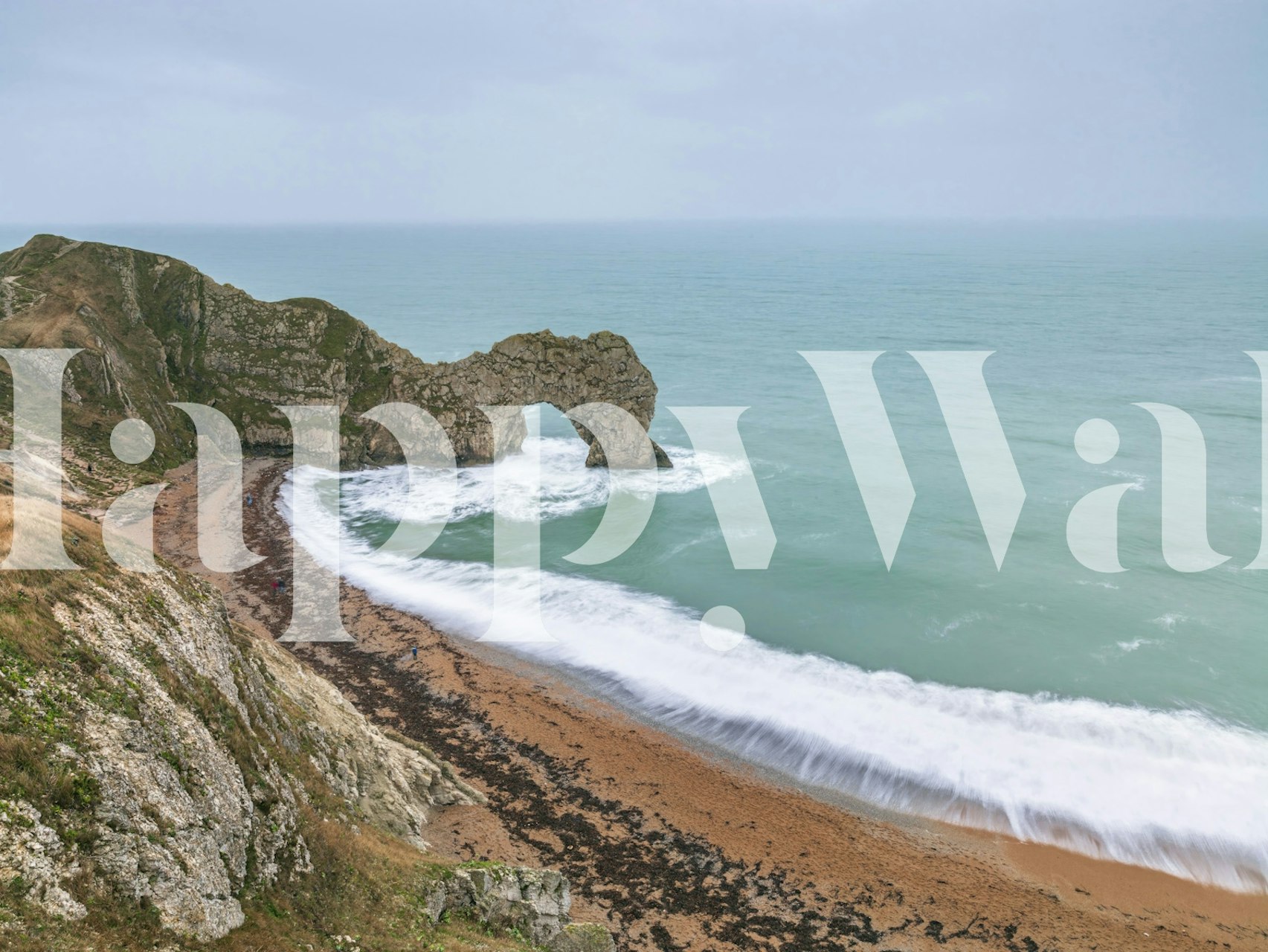 Jurassic Coast wall mural with dramatic cliffs and ocean