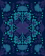 Flowers and clovers in blue