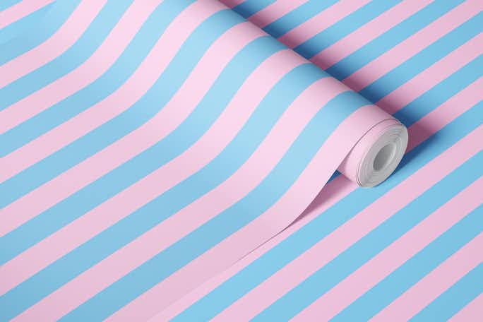 Rosa and blue vertical stripeswallpaper roll