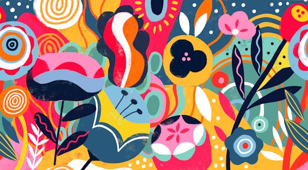 huge color blob florals