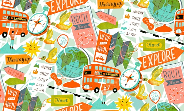 retro travel supplies adventure