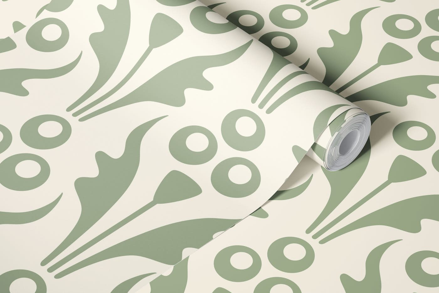 Berry field pattern, sage / 3009 E wallpaper roll